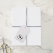 XOXO Knuffels & Kusjes Eenvoudig Zwart & Wit Cadeaulabel (Met Touw)