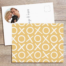 XOXO Knuffels & Kusjes Foto Gele Typografie Modern Briefkaart