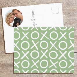 XOXO Knuffels & Kusjes Foto Groene Typografie Mode Briefkaart
