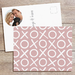 XOXO Knuffels & Kusjes Foto Stof Roze Modern Briefkaart