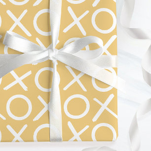 XOXO Knuffels & Kusjes Gele Verjaardagsborstel Sch Cadeaupapier