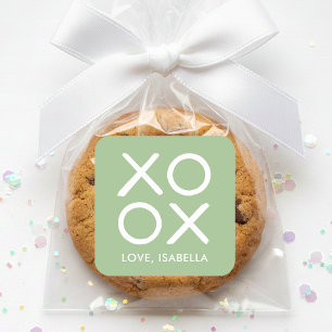 XOXO Knuffels & Kusjes Groen Cute Favoriet Geschen Vierkante Sticker