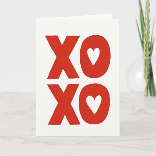 Xoxo Knuffels Kusjes Liefde Kaart (Voorkant)