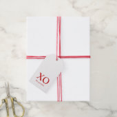 XOXO Knuffels & Kusjes Simple Red Minimalistisch C Cadeaulabel (Met Touw)
