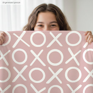 XOXO Knuffels & Kusjes Stof Roze Moderne Stijl Fleece Deken
