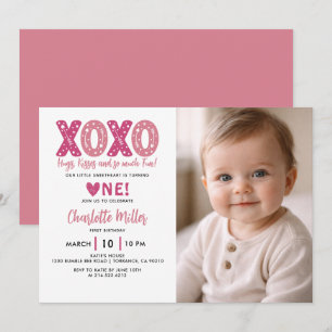 XOXO Knuffels & Kusjes Valentijnsdag 1e Verjaarda Kaart
