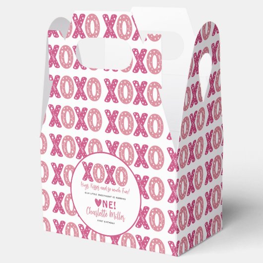 XOXO Knuffels & Kusjes Valentijnsdag 1e verjaardag Bedankdoosjes (Geopend)