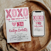 XOXO Knuffels & Kusjes Valentijnsdag 1e verjaardag Kaart