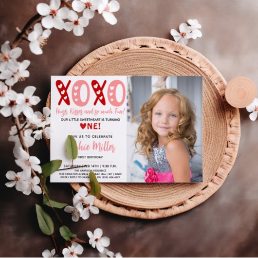 XOXO Knuffels & Kusjes Valentijnsdag 1e verjaardag Kaart