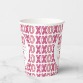 XOXO Knuffels & Kusjes Valentijnsdag 1e verjaardag Papieren Bekers (Rechts)