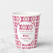 XOXO Knuffels & Kusjes Valentijnsdag 1e verjaardag Papieren Bekers (Voorkant)