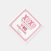 XOXO Knuffels & Kusjes Valentijnsdag 1e verjaardag Servet (Hoek)