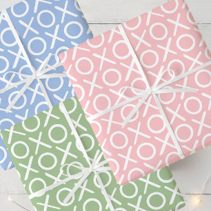 XOXO Knuffels & Kusjes Verjaardag Roze Blauw Groen Inpakpapier Vel