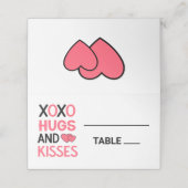 XOXO Knuffels Kusjes Vrijgezellenfeest Roze Zwart  Plaatskaartje (Buitenkant ongevouwen)
