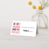 XOXO Knuffels Kusjes Vrijgezellenfeest Roze Zwart  Plaatskaartje (Voorkant)