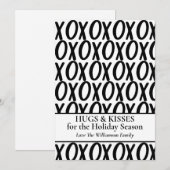 XOXO Knuffels Kusjes Zwart Wit Minimalistisch Feestdagenkaart (Voorkant / Achterkant)