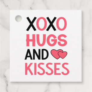 XOXO knuffels romantische roze zwarte bruiloft Bedankjes Labels