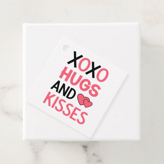 XOXO knuffels romantische roze zwarte bruiloft Bedankjes Labels (In situ)