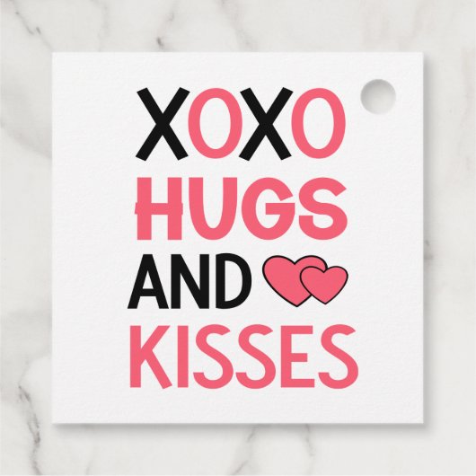 XOXO knuffels romantische roze zwarte bruiloft Bedankjes Labels (Achterkant)