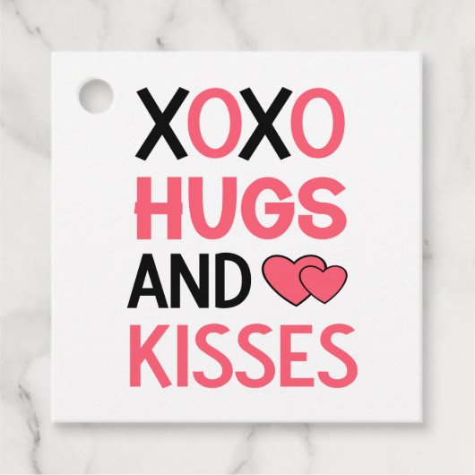 XOXO knuffels romantische roze zwarte bruiloft Bedankjes Labels (Voorkant)
