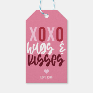 XOXO knuffelt en kussen Valentijnsdag Cadeaulabel