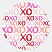 XOXO Knuffelt en Kust Modern Girly Galentine Party Ronde Sticker (Voorkant)