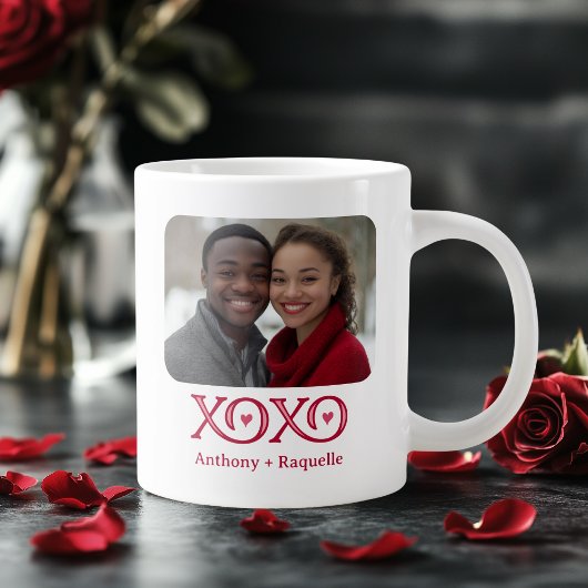 XOXO Knuffelt Kusjes Gepersonaliseerde foto Grote Koffiekop
