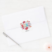 XOXO kus en harten op wit Vierkante Sticker (Envelop)