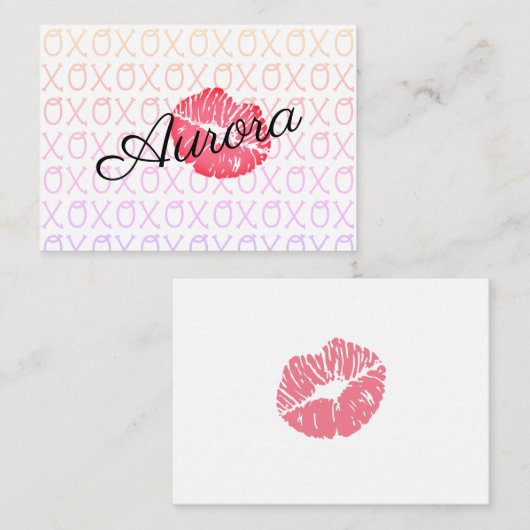 XOXO-kus Notitiekaartje (Voorkant / Achterkant)