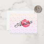 XOXO-kus Notitiekaartje (Voorkant / Achterkant in situ)