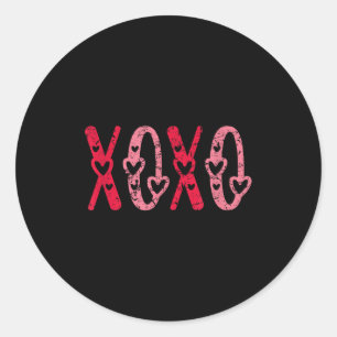 Xoxo Kusjes Knuffels Vintage Valentijnsdag Ronde Sticker