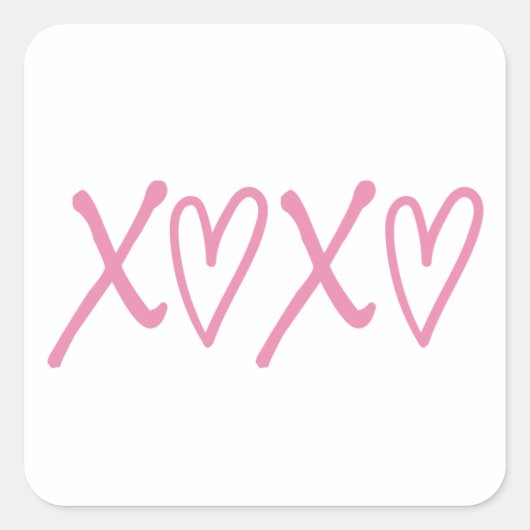 XOXO, kussen en kussens Vierkante Sticker (Voorkant)