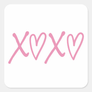 XOXO, kussen en kussens Vierkante Sticker