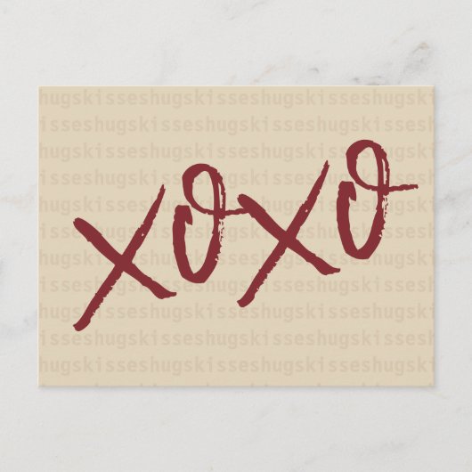 Xoxo-kussen in crèmekleur briefkaart (Voorkant)