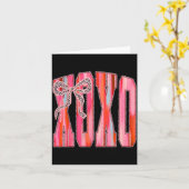 Xoxo Leopard Bow Funny Valentine's Day Coquette Nk Kaart (Gele Bloem)