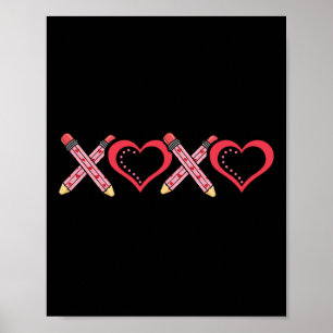 Xoxo Leraar Valentijnsdag Potlood En Appel 2 Poster