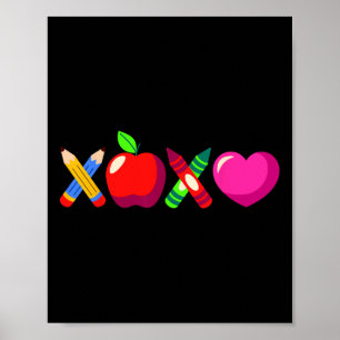 Xoxo Leraar Valentijnsdag Potlood En Appel 3 Poster