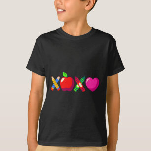 Xoxo Leraar Valentijnsdag Potlood En Appel 3 T-shirt