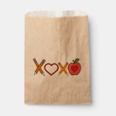 XOXO Leraar Valentijnsdag Potlood En Appel Bedankzakje (Voorkant)