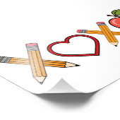 XOXO Leraar Valentijnsdag Potlood En Appel Foto Afdruk (Hoek)