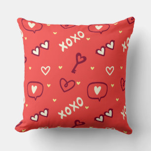 XOXO Liefde Doodle Valentijn Kussen