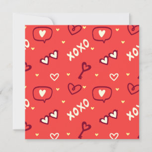 XOXO Liefde Doodle Valentijnsdag kaart