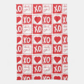XOXO Liefde Hart Valentijnsdag Rood Wit Theedoek (Verticaal)