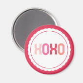 XOXO Liefde & Kisses Scalloped Sweet Valentijnsdag Magneet (Voorkant / Achterkant)