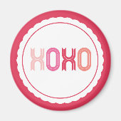 XOXO Liefde & Kisses Scalloped Sweet Valentijnsdag Magneet (Voorkant)