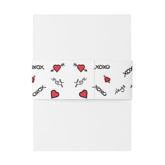 XOXO Liefde & Kusjes Ontwerp Uitnodigingen Wikkel (Achterkant Voorbeeld)