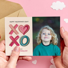 XOXO Liefde Kwaststreken foto klas valentijnskaart Notitiekaartje