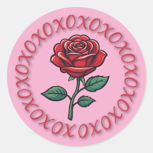 XOXO Liefde Roos Stickers (Voorkant)