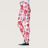 XOXO Liefde Roze Rood Hart Patroon Valentijn Leggings (Links)