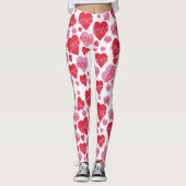 XOXO Liefde Roze Rood Hart Patroon Valentijn Leggings (Voorkant)